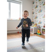 Rugby Karakter Baskılı Erkek Çocuk 2'li Alt Üst Takım - Kiremit/tarçın/sarı