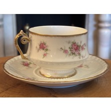 TT Fransız Limoges El Boyama Porselen Çay Kahve Fincanı