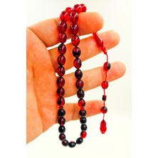 İbrahim Altıntaş Arpa Kesim Kırmızı-Siyah Kehribar Tespih – Usta Işçilik, Koleksiyonluk Şık Tasarım