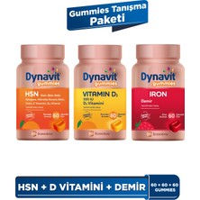 Dynavit Gummies Tanışma Paketi - Hsn Hair Skin Nails & Vitamin D3 & Iron 180 Çiğnenebilir Form