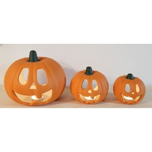 Gözeler El Boyaması 3’lü Set Dekoratif Balkabağı Mumluk