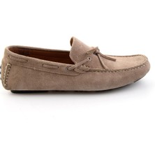 Bambi Bej Hakiki Deri Erkek Loafer Ayakkabı E01547009902