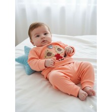 Wear Co Stıll Unisex Bebek Somon Renkli Nakışlı Pamuklu Alt Üst Takım