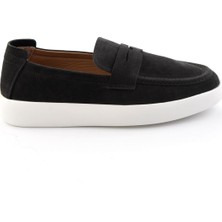 Bambi Siyah Hakiki Deri Erkek Loafer Ayakkabı E01396304501