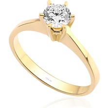 Gekas Kuyumculuk 14 Ayar Sarı Altın Tektaş Yüzük