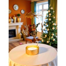 Tanlight Altın Renkli Dönen Metal Mumlukmelek Kız Tadarımlı Dönen Dilek Çanı