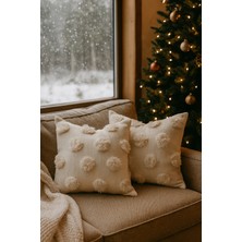 Uğur Home 2'li Tüylü ve Desenli Kırlent Kılıfı - 40X40CM ve 45X45CM Şık ve Konforlu Dekoratif Yastık Kılıfı