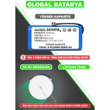 Global Batarya Tefal Explorer Serie 60 Uyumlu Akıllı Robot Süpürge Bataryası 14.4V 2600MAH Pil (Yüksek Kapasite)