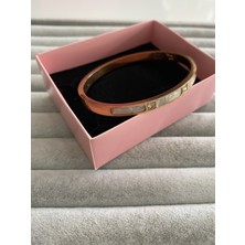Pink Çelik Kelepçe Bileklik Gold Rose