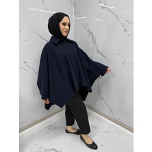 Modarte Kadın Panço Standart Beden Lacivert – Günlük Kışlık Şık