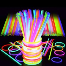 Oktay Sesal Glow Neon Işıklar Glow Stick 100 Adet Işıklı Fosfor Neon Bileklik Neon Çubuk