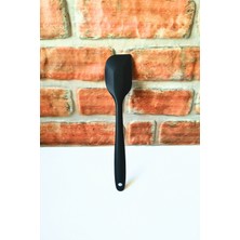 Elegancev Silikon Çift Taraflı Sert Spatula -Yan Spatula-Siyah Renk- 27 cm