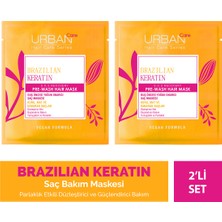 Urban Care Brezilya Keratin Düzleştirici Etkili Duş Öncesi Saç Bakım MASKESI-2X50ML-VEGAN