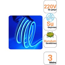 KCL060 25 Metre Cob Şerit Neon 800 Lümen LED 220V Günışığı (IP65 Dış Mekan Uyumlu)