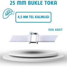 Dalpak Ambalaj 25 mm Galvaniz Bukle Toka 4,50 mm Tel Kalınlığı ( Kompozit Lifli Çember Tokası )