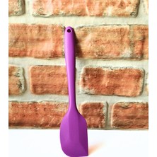 Elegancev Silikon Çift Taraflı Sert Spatula -Yan Spatula-Mor Renk- 27 cm