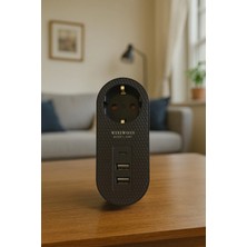 Virnex Winnboss Termal Akım Korumalı USB ve Type-C 2.1A Şarj Çıkışlı 10A 2500W 1'li Priz 3400