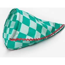 Le Mabelle Mint  Dama Desenli Kız Çocuk Üçgen Bandana Taç