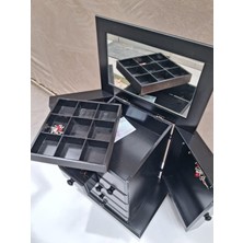 Bengi Ankara Mobilya Hobi Adn Dekoratif  90592 Şifonyer 8 Çekm Gizli Çem Modüllü Parlak Siyah El Yapım