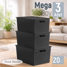 Trend Maison Çok Amaçlı Düzenleyici Organizer 20 L. Plastik Kapaklı Saklama Kutusu