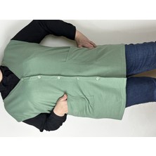 Yaşar Triko Kadın Mint Yeşili Düğmeli Çift Cepli Jakarlı Yelek