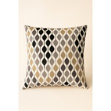 Uğur Home Minimal Bej Desenli Dekoratif Kırlent Kılıfı | Duck Kumaş 43X43 cm - Haven