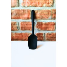 Elegancev Silikon Sert Düz Spatula - Siyah Renk- 27 cm - 1 Adet
