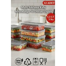 Effe Home 1,3 Lt Multi Saklama Kabı Difrize Uygun 12 Adet No:3