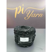 Pi Yarn Simli Fantazi Merserize Ip Siyah-Beyaz Simli 500GR