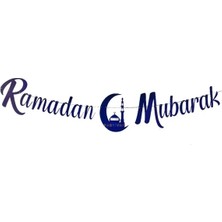 İlkyaz Fashion Kaligrafi Ramazan Süsü Lacivert - Ramadan Mubarak ILKYZ-KRGRS34