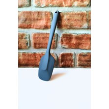Elegancev Silikon Sert Düz Spatula - Gri Renk- 27 cm - 1 Adet