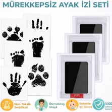 Qasul Mürekkepsiz El ve Ayak Izi Seti, Pratik Güvenli Evde Kolayca El Ayak Izi Hatırası Oluşturun 1 Adet