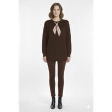 Karsel Fularlı Triko Kazak