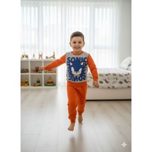 Wear Co Stıll Erkek Çocuk Sonic Baskılı Turuncu Gri Alt Üst Eşofman Takımı