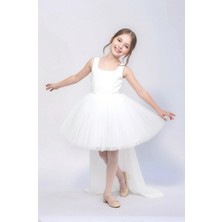 Lovrel Kız Çocuk Çıkarılabilir Tüllü Uzun Kuyruklu Abiye Mezuniyet Elbise – Özel Gün Prenses Model