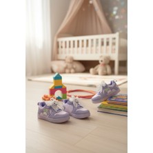 Enoch Lila Karakter Baskılı Işıklı Çocuk Spor Ayakkabı Fiyonk Detaylı