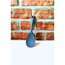 Elegancev Silikon Sert Pilav Kaşığı -Servis Kaşığı- Gri Renk - 1 Adet- 21 cm