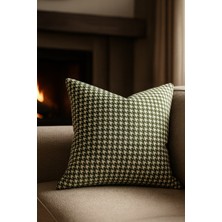 Uğur Home Modern Kaz Ayağı Tasarımlı Kırlent Kılıfı | 43X43 cm - Juniper