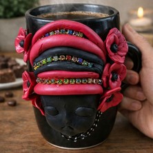 Uretti - Hülya 6683 El Yapımı Polimer Kil Desenli Seramik Kupa 250ML – Çingene Kızı