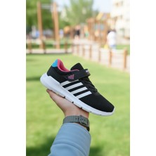 Enoch Siyah Çocuk Spor Ayakkabı Cırtlı ve Bağcıklı Konfor Taban