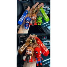 Figürcüm Büyük Boy Süperman Thor Kaptan Amerika Demir Adam Marvel 3D Silikon Anahtarlık ve Çanta Süsü 1 Adet