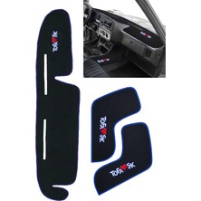 Tusba Market Tofaş Doğan Kartal Şahin Yeni Model Yüksek Torpido Koruma & Vites Konsol Yan Halı – Mavi Şeritli