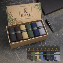Kral Socks Kutulu (6 Çift) Kaliteli Bambu Uzun Soket Yazlık Dikişsiz Hassas Dokuma Parfümlü Çorap