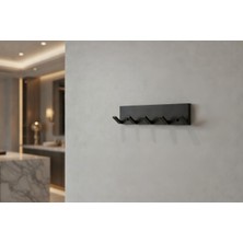 By Arkincoff Modern Siyah 5 Kancalı Duvar Askılığı