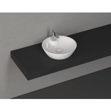 Isvea - Soluzione Tezgah Üstü Beyaz Lavabo 45 cm Batarya Banklı - 10SZ65045SV