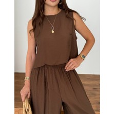 Madame Melek Modal Kumaş Şalvar Pantolon Bluz Takım Rahat Kesim Yazlık Ikili Takım