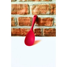 Elegancev Silikon Sert Pilav Kaşığı -Servis Kaşığı- Kırmızı Renk - 1 Adet- 21 cm