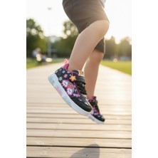 Enoch Karakter Baskılı Işıklı Kız Çocuk Spor Ayakkabı Cırtlı ve Bağcıklı