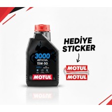 Motul 3000 4t 10W-40 1 Litre Motosiklet Yağı+Özel Tasarım Stıcker Hediye-Distribütör Ürünü