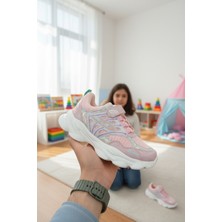 Enoch Kız Çocuk Hologram Detaylı Çocuk Spor Ayakkabı Cırtlı Yüksek Taban